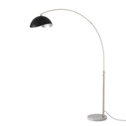 Nova California Float Luna Bella 92in 1-Light Arc Lamp | Modern Matte Black/Silver Steel Shade and Satin Nickel Steel Body | Living | Model 2114822MS