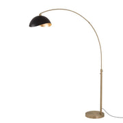 Nova California Float Luna Bella 92in 1-Light Arc Lamp | Modern Weathered Brass and Matte Black/Gold Metal Shade | Living Room & | Model 2114824MG