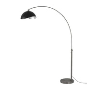 Nova California Float Luna Bella 92in 1-Light Arc Lamp | Industrial Matte Black and Silver Steel Shade | Living Room & Home Office | Model 2114826MS