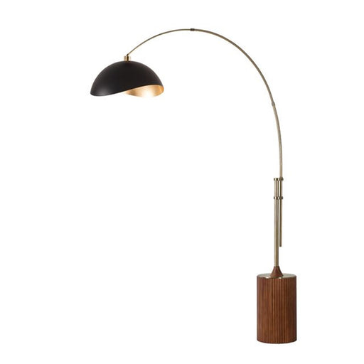 Nova California Tambo Luna Bella 92in 1-Light Arc Lamp | Weathered Brass and Matte Black/Gold Steel Shade | Living Room & Home | Model 2114832MG