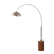 Nova California Tambo Luna Bella 92in 1-Light Arc Lamp | Mid-Century Modern Satin Nickel and White Metal Shade | Living Room & | Model 2114833SN