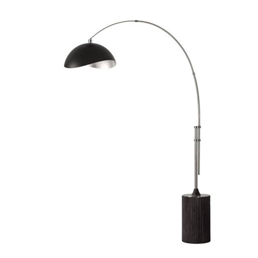 Nova California Tambo Luna Bella 92in 1-Light Arc Lamp | Mid-Century Matte Black/Silver Steel and Satin Nickel | Living Room & Home | Model 2114834MS