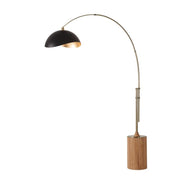 Nova California Tambo Luna Bella 92in 1-Light Arc Lamp | Mid-Century Matte Black/Gold Steel and Weathered Brass | Living Room & | Model 2114839MG