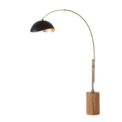 Nova California Tambo Luna Bella 92in 1-Light Arc Lamp | Mid-Century Matte Black/Gold Steel and Weathered Brass | Living Room & | Model 2114839MG