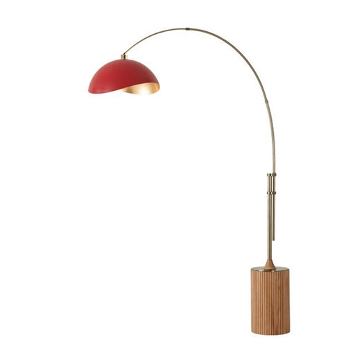 Nova California Tambo Luna Bella 92in 1-Light Arc Lamp | Mid-Century Matte Red/Gold Steel and Weathered Brass | Living Room & | Model 2114839RG