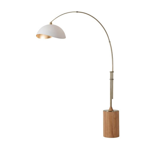 Nova California Tambo Luna Bella 92in 1-Light Arc Lamp | Mid-Century Matte White/Gold Steel and Weathered Brass | Living Room & | Model 2114839WG