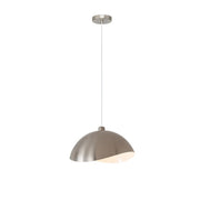 Nova California Luna Bella 15in 1-Light Pendant | Modern Satin Nickel and Satin Nickel/White Steel | Kitchen Island & Dining Room | Model 2114846SN