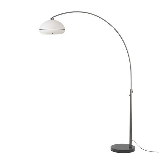 Nova California Float Morelli 85in 1-Light Arc Lamp | Modern White Lucite and Black Nickel | Living Room & Reading Nook | Model 2115820BKN