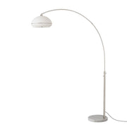 Nova California Simple Morelli 85in 1-Light Arc Lamp | Modern White Lucite Shade and Satin Nickel Steel Body | Living Room & | Model 2115822SN
