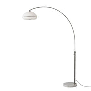 Nova California Tambo Morelli 92in 1-Light Arc Lamp | Modern White Lucite Shade and Black Nickel Steel Body, White Marble Base | Model 2115823BKN