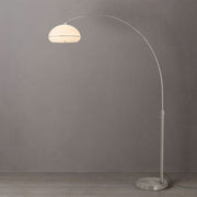 Nova California Float Morelli 85in 1-Light Arc Lamp | Modern Satin Nickel and White Lucite Shade | Living Room & Home Office | Model 2115825SN