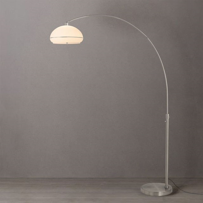Nova California Float Morelli 85in 1-Light Arc Lamp | Modern Satin Nickel and White Lucite Shade | Living Room & Home Office | Model 2115825SN