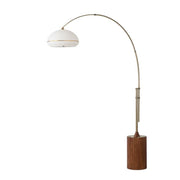 Nova California Tambo Morelli 92in 1-Light Arc Lamp | Mid-Century Modern Weathered Brass and White Lucite Shade | Living Room & | Model 2115832WB