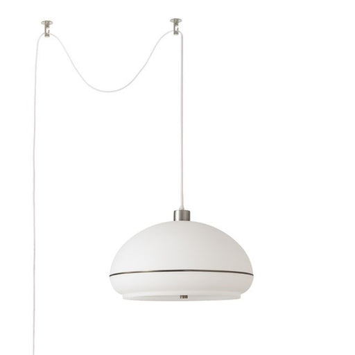 Nova California Morelli 18in 1-Light Swag Lamp | Modern Black Nickel and White Lucite | Living Room & Bedroom | 11 x 18 x 11 in | Model 2115840BKN