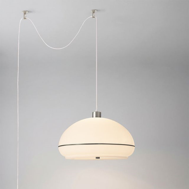 Nova California Morelli 18in 1-Light Swag Lamp | Modern Black Nickel and White Lucite | Living Room & Bedroom | 11 x 18 x 11 in | Model 2115840BKN