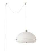 Nova California Morelli 18in 1-Light Swag Lamp | Modern Satin Nickel and White Lucite | Living Room & Bedroom | 11 x 18 x 11 in | Model 2115840SN