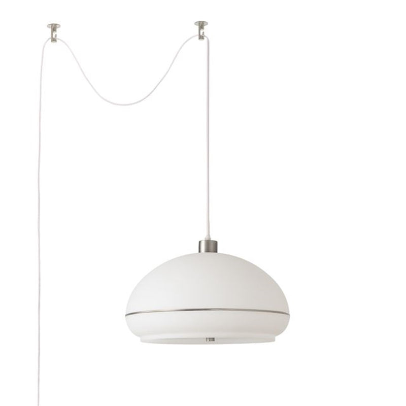 Nova California Morelli 18in 1-Light Swag Lamp | Modern Satin Nickel and White Lucite | Living Room & Bedroom | 11 x 18 x 11 in | Model 2115840SN