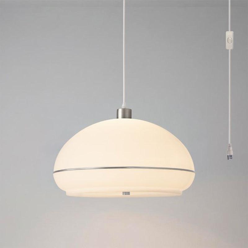 Nova California Morelli 18in 1-Light Swag Lamp | Modern Satin Nickel and White Lucite | Living Room & Bedroom | 11 x 18 x 11 in | Model 2115840SN
