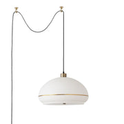 Nova California Morelli 18in 1-Light Swag Lamp | Modern Weathered Brass and White Lucite | Living Room & Bedroom | 11 x 18 x 11 in | Model 2115841WB