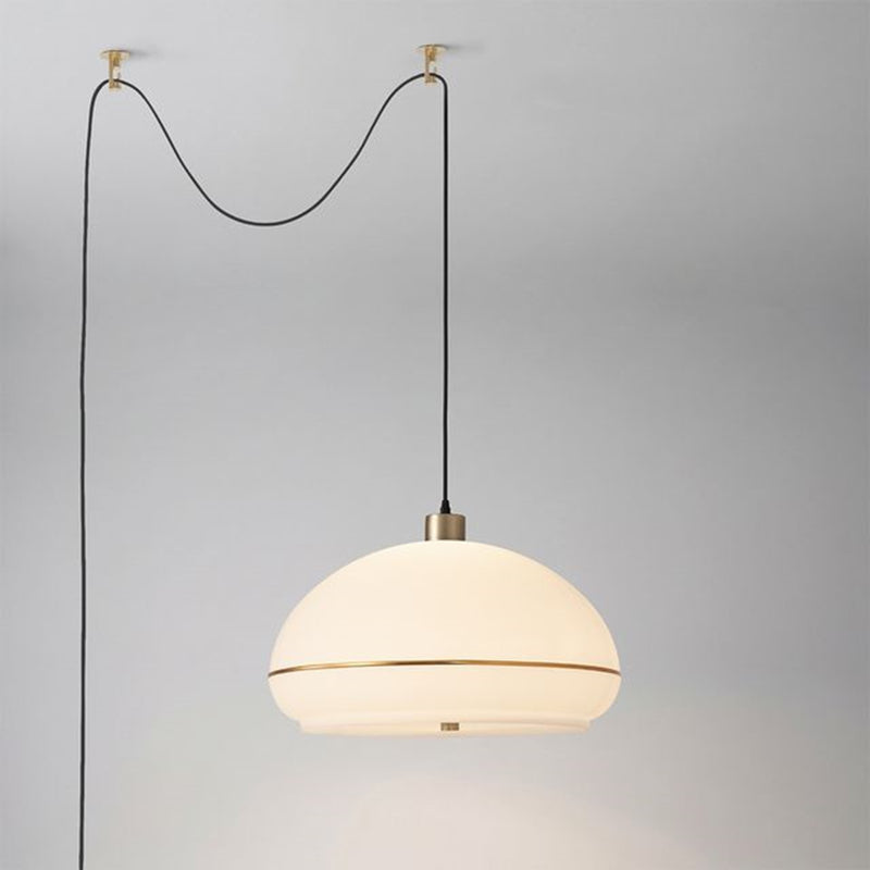 Nova California Morelli 18in 1-Light Swag Lamp | Modern Weathered Brass and White Lucite | Living Room & Bedroom | 11 x 18 x 11 in | Model 2115841WB