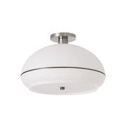 Nova California Morelli 17in 1-Light Flush Mount | Mid-Century Modern Satin Nickel and Black Nickel Lucite Shade | Hallway & | Model 2115842BKN