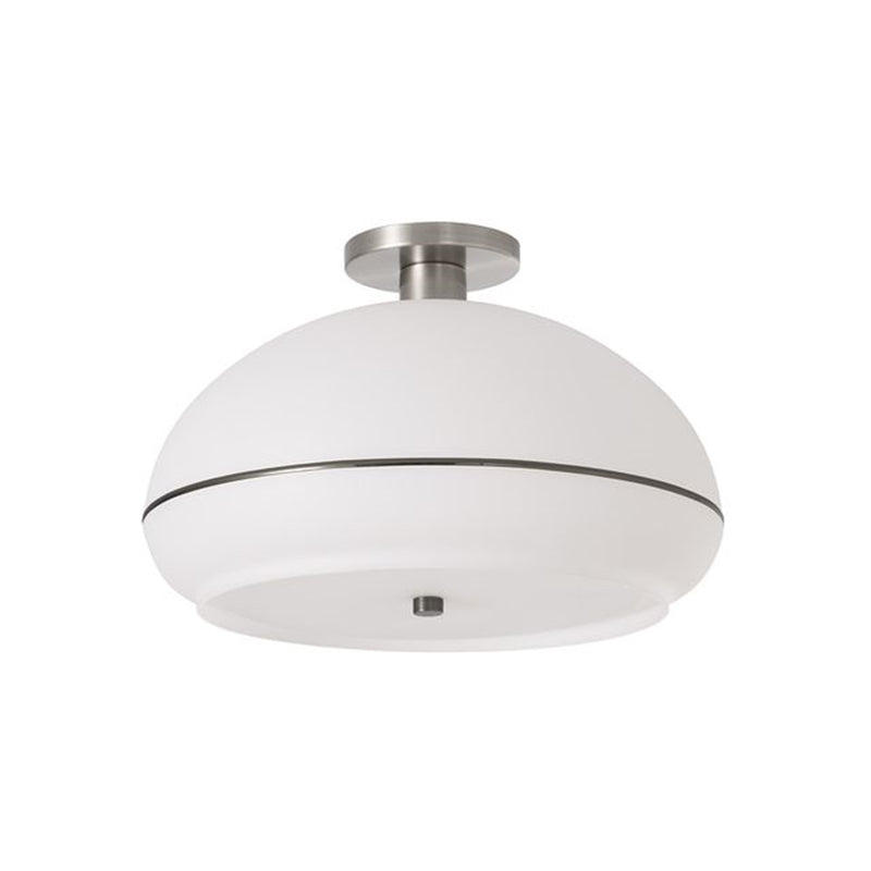 Nova California Morelli 17in 1-Light Flush Mount | Mid-Century Modern Satin Nickel and Black Nickel Lucite Shade | Hallway & | Model 2115842BKN