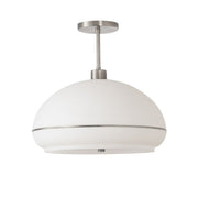 Nova California Morelli 68in 1-Light Semi Flush Mount | Mid-Century Satin Nickel and White Lucite | Living Room & Bedroom | Model 2115844SN
