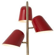 Nova California Culver 59in 3-Light Floor Lamp | Mid-Century Modern Weathered Brass and Crimson Steel | Living Room & Bedroom | Model 2121589CR