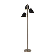 Nova California Culver 59in 3-Light Floor Lamp | Mid-Century Modern Satin Nickel and Matte Black Steel | Living Room & Bedroom | Model 2121589MB