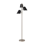 Nova California Culver 59in 3-Light Floor Lamp | Mid-Century Modern Satin Nickel and Matte Black Steel | Living Room & Bedroom | Model 2121589MB