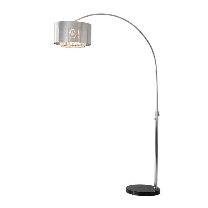 Nova California Marilyn 1Lt 94" Arc Floor Lamp, Chrome/Mylar/Crystal