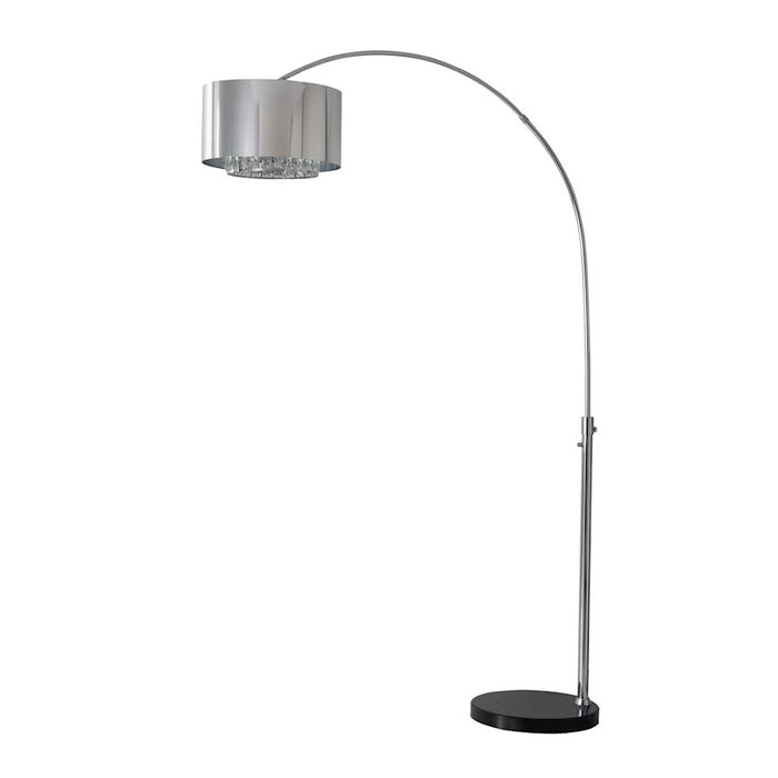 Nova California Marilyn 1Lt 94" Arc Floor Lamp, Chrome/Mylar/Crystal