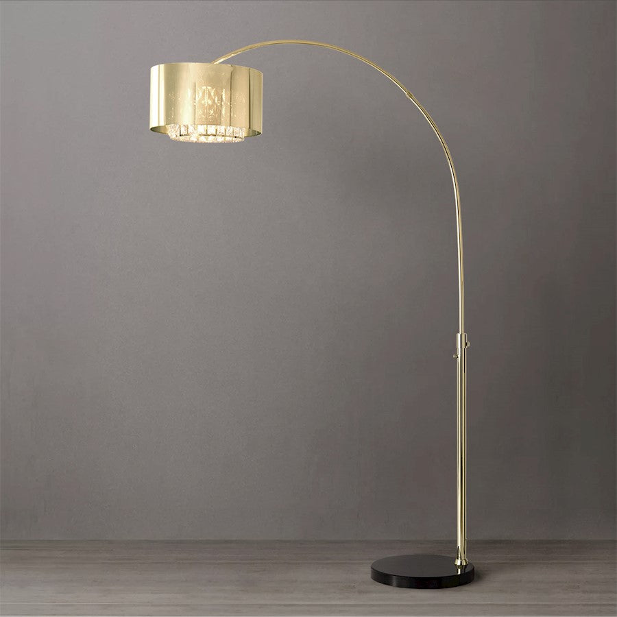 Nova California Marilyn 1Lt 94" Arc Floor Lamp, Brass/Mylar/Crystal - 21263WB