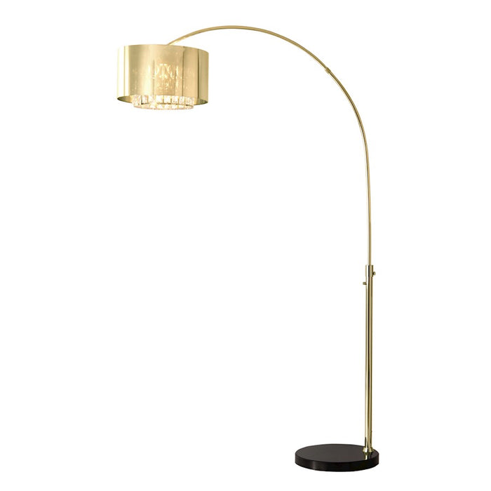 Nova California Marilyn 1Lt 94" Arc Floor Lamp, Brass/Mylar/Crystal