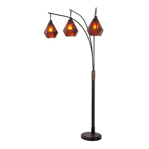 Nova California Mica 3Lt 86" Arc Floor Lamp, Bronze/Mica/Dimmer