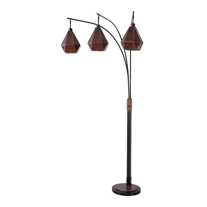 Nova California Mica 3Lt 86" Arc Floor Lamp, Bronze/Mica/Dimmer