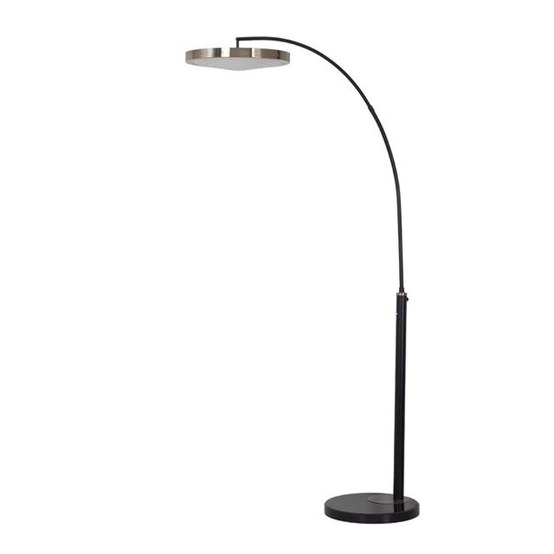 Nova California Redondo 48in 1-Light Arc Floor Lamp | Contemporary Matte Black and Weathered Brass Steel | Living Room & Reading | Model 217727MB