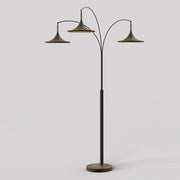 Nova of California Lodi 3Lt Arc Lamp, Matte Black/Walnut, Gold Leaf - 2310500MB