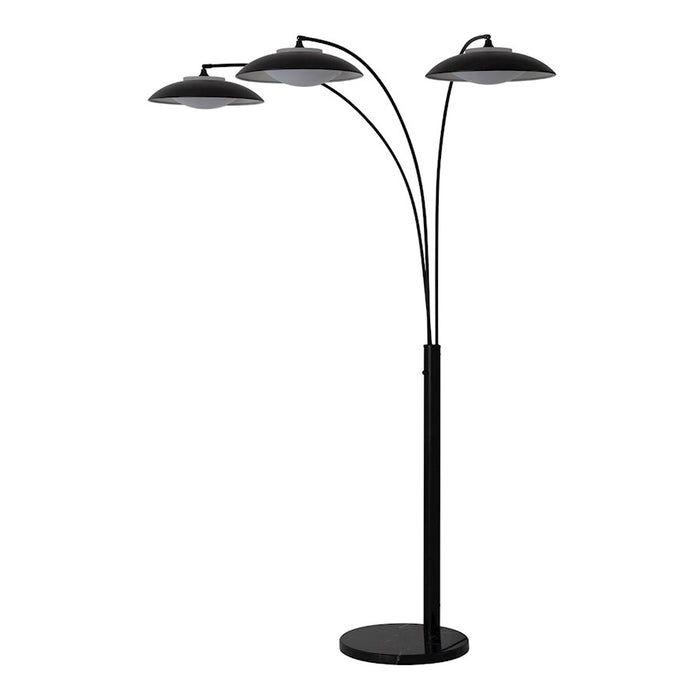 Nova California Saucer 6Lt Arc Floor Lamp, Matte Black/Matte Black