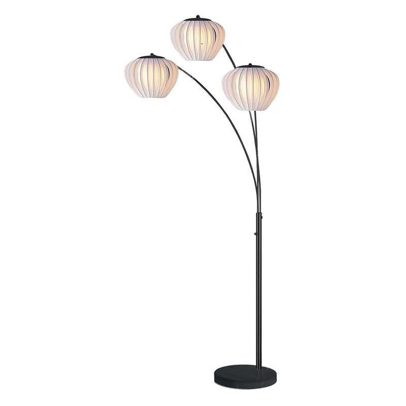 Nova of California Bloom 3 Light Arc Lamp, Black Nickel/White - 2310799BN