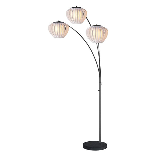 Nova of California Bloom 3 Light Arc Lamp, Black Nickel/White - 2310799BN