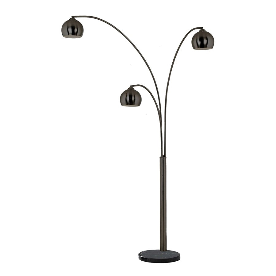 Nova of California Triplet 3Lt Arc Lamp, BLACK NICKEL/BLACK NICKEL - 2310800BN