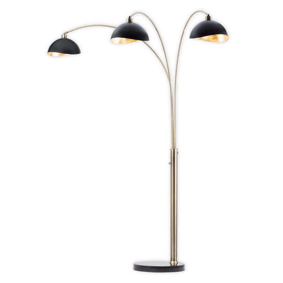 Nova of California Luna Bella 3Lt Arc Lamp, Brass/Red/Gold Leaf - 2311017