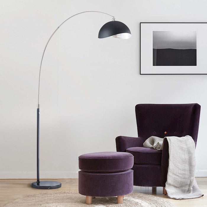 Nova California Orson 3Lt 84" Arc Floor Lamp, Black/Nickel