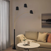 Nova California Culver 3Lt 86" Arc Floor Lamp, Black/Brass/Dimmer - 2311589MB