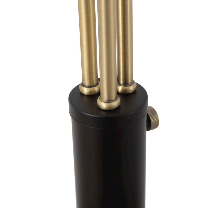 Nova California Culver 3Lt 86" Arc Floor Lamp, Black/Brass/Dimmer