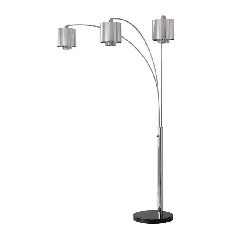 Nova California Marilyn 90in 3-Light Arc Floor Lamp | Glam Chrome and Crystal | Living Room & Dining Room | 51 x 48 x 90 in | Model 23263CH