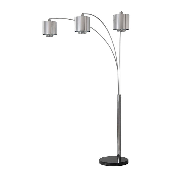 Nova California Marilyn 3Lt 90" Arc Floor Lamp, Chrome/Mylar/Crystal
