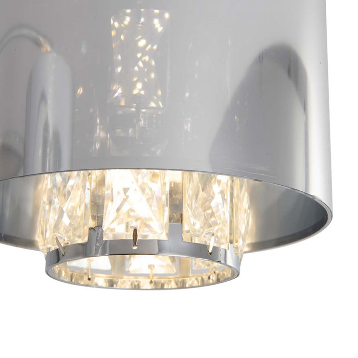 Nova California Marilyn 3Lt 90" Arc Floor Lamp, Chrome/Mylar/Crystal