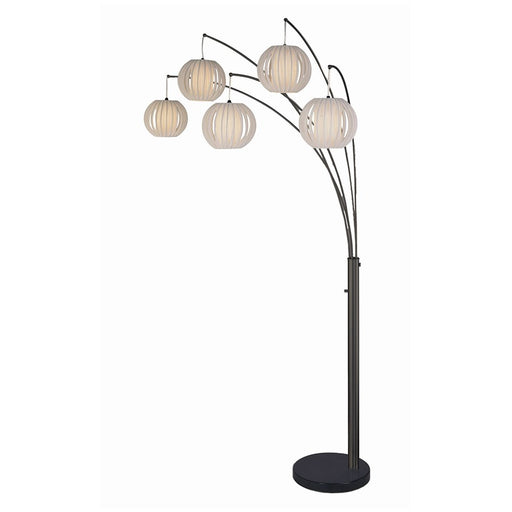 Nova of California Bloom 5 Light Arc Lamp, Black Nickel/White - 2510799BN